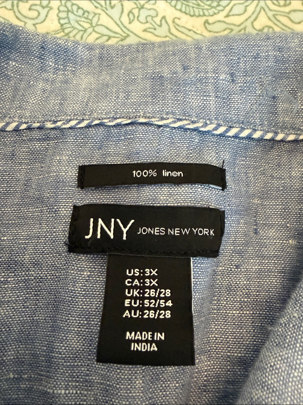 JNY Jones New York 100% Linen Light Blue Jean Style Jacket Plus Size 3x - Picture 2 of 13